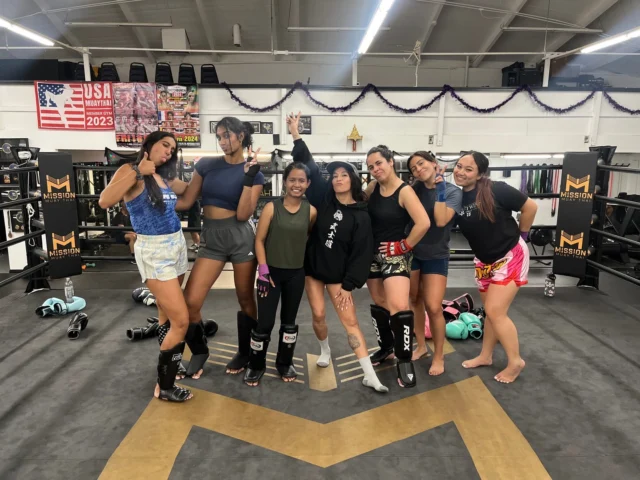 The Lioness Ladies of Mission! 

Join Coach Jessie every Friday (6 pm) and Saturday (11 am) for our Lioness Fight Class (Ladies Only)! Our weekly classes consist of youth, teens, and adult ladies of all levels training Muay Thai for self-defense, fitness, or competition. Try a class today and let's train!
•••
#missionmuaythailb #muaythailadies #muayying #lbc #longbeach #makeityourmissionnow