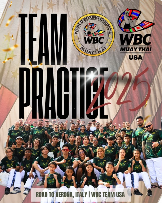 Join WBC Team USA’s Southwest Region Captain, Kru Jace, at Mission Muay Thai for official WBC USA Team practice sessions as we prepare to represent the United States at the WBC Muay Thai Festival 2025 in Verona, Italy!
These sessions are open to all qualified and registered WBC Team USA athletes only looking to sharpen skills, unify as a team, and build the strong foundation needed to compete at the international level for the Amazing Muay Thai Festival in Verona, Italy. (All registered USA athletes competing in Verona, Italy are welcome to join our team practice regardless of what region you reside).
Together, we will focus on:
-Team strategy and fight IQ
-Conditioning and technical drills
-Padwork and parring
-Building team camaraderie and trust
This is more than training — it's about coming together as one family, one team, proudly carrying the flag for Team WBC USA on the world stage. Whether you're preparing for Verona or want to support your teammates, this is where the journey begins.
Train with purpose. Train with your USA teammates. Let's bring home the GOLD 🇺🇸!
Team USA Practice: May 17th and May 18th (10 am) at Mission Muay Thai Academy.