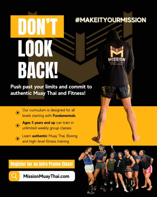Our Introductory Muay Thai Classes are designed for beginners of all ages, sizes, and fitness levels. These classes are perfect whether you're new to martial arts, returning after a break, or need low-impact training due to past injuries. You'll learn the fundamentals of Muay Thai, including balance, movement, and technique, in a safe and controlled environment without sparring or risk of injury. These sessions offer a challenging and energizing workout to build strength, coordination, and confidence.
Muay Thai is for everyone. Our accessible, supportive, and fun introductory classes provide a structured, non-intimidating space to learn foundational techniques. You'll train with a diverse and friendly community motivated by personal growth, health, and learning something new.
Our experienced instructors prioritize safety, correct technique, and positive reinforcement, ensuring you progress at your own pace. Each session helps build a strong foundation in the art and sport of Muay Thai, improving your movement, striking, defense, balance, coordination, and confidence. Whether you aim to get in shape, gain confidence, build strength, or try something new, our Classes are your gateway to a transformative Muay Thai journey.
Ready to learn authentic Muay Thai? No experience is required—just a willingness to move, sweat, and have fun! Learn more about our academy, and register for an Intro Promo Class today! www.missionmuaythai.com
...
#MuayThai #MissionMuayThaiLB #LongBeach #LBC #MuayThaiTraining #MartialArts #Fitness #MakeItYourMissionNow